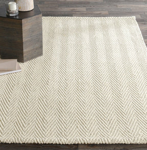 Herringbone Wool Ivory 6'x9' Rug