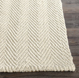 Herringbone Wool/Jute Ivory Rug - Ornate Home