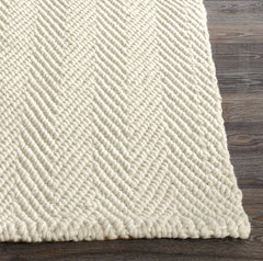 Herringbone Wool/Jute Ivory Rug - Ornate Home