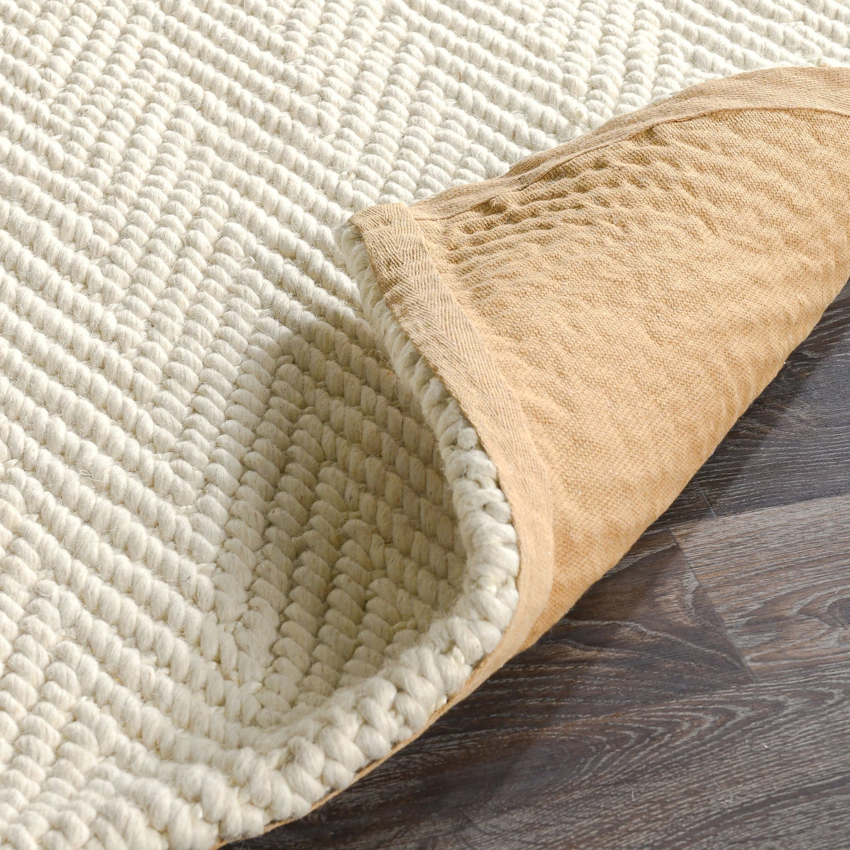 Herringbone Wool/Jute Ivory Rug - Ornate Home