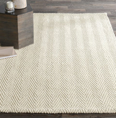 Herringbone Wool/Jute Ivory Rug - Ornate Home