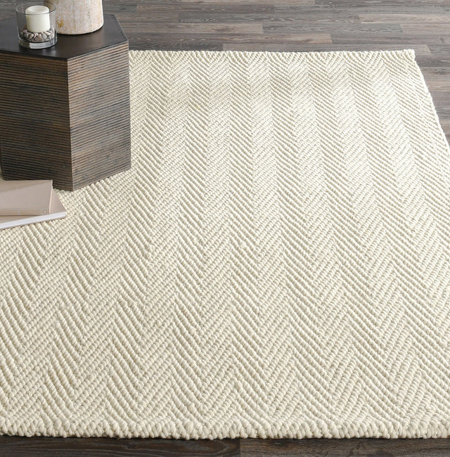 Herringbone Wool/Jute Ivory Rug - Ornate Home