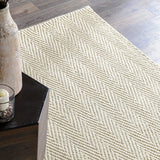 Herringbone Wool/Jute Ivory Rug - Ornate Home