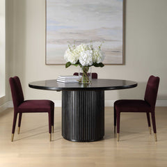 Hersch Black Round Dining Table - Ornate Home
