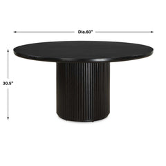 Hersch Black Round Dining Table - Ornate Home