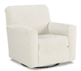 Herstow Ivory Swivel Glider Accent Chair (Online Special Price) - Ornate Home