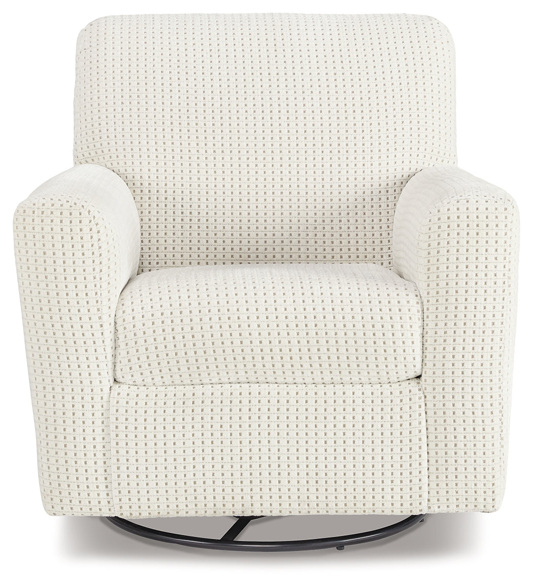 Herstow Ivory Swivel Glider Accent Chair (Online Special Price) - Ornate Home