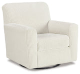 Herstow Ivory Swivel Glider Accent Chair (Online Special Price) - Ornate Home