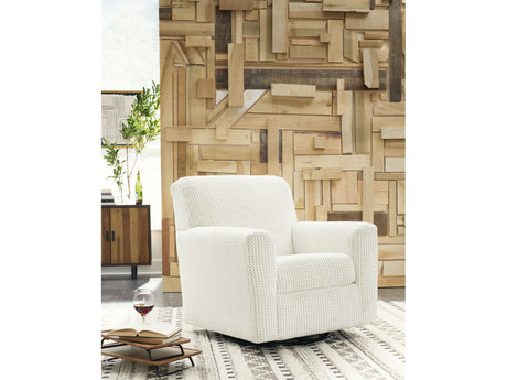 Herstow Ivory Swivel Glider Accent Chair - Ornate Home
