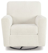 Herstow Ivory Swivel Glider Accent Chair - Ornate Home