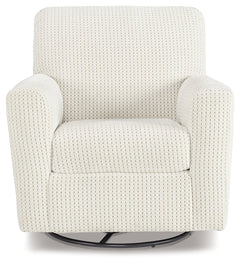 Herstow Ivory Swivel Glider Accent Chair - Ornate Home