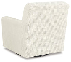 Herstow Ivory Swivel Glider Accent Chair - Ornate Home