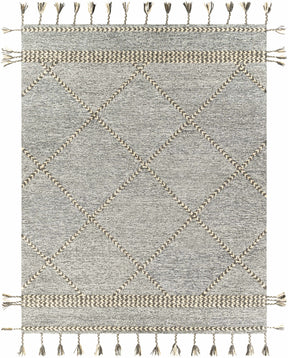 Hertfordshire Gray Trellis Tassel Wool Rug - Clearance - Ornate Home