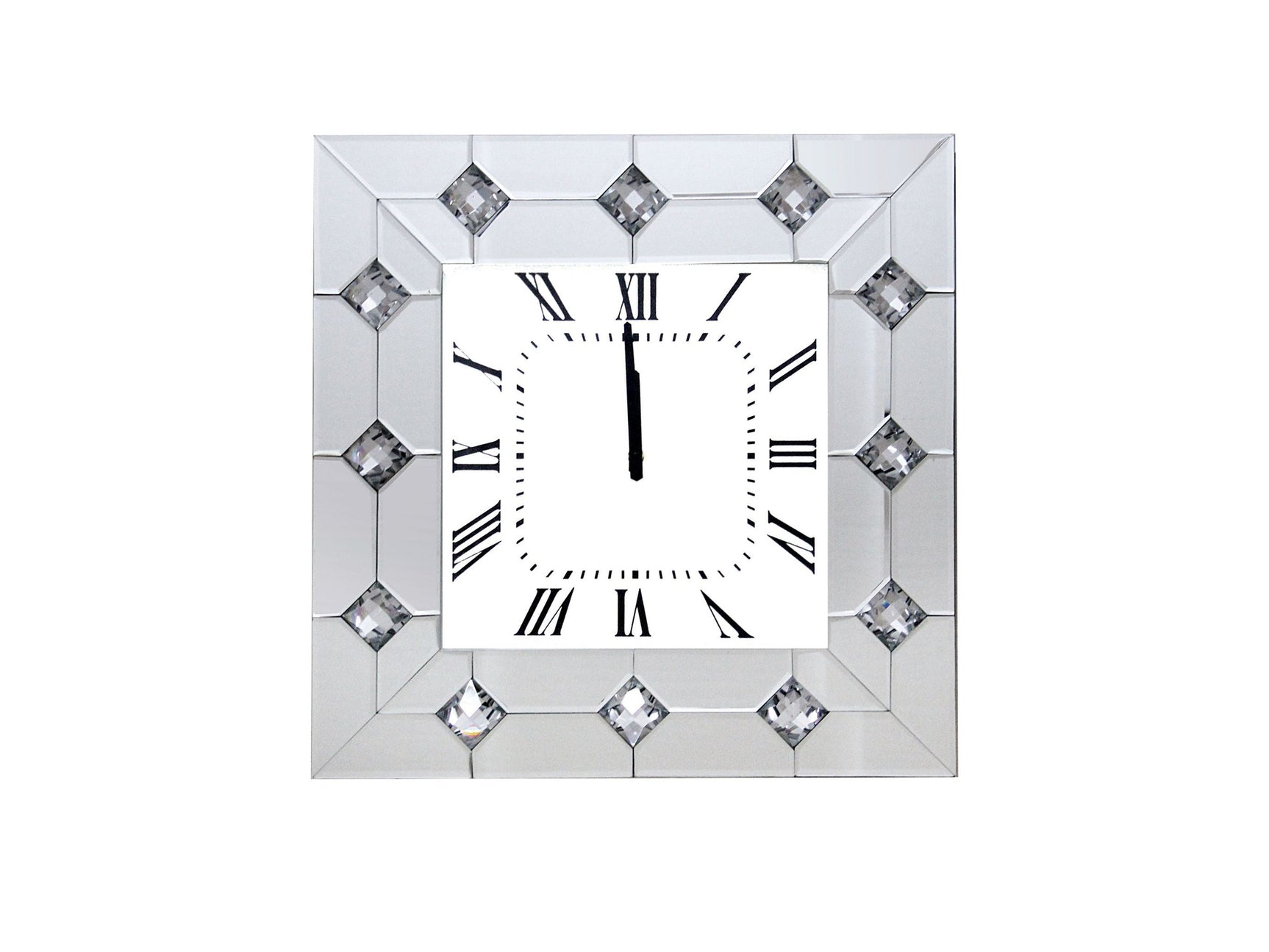 Hessa Mirrored & Faux Rhinestones Wall Clock - Ornate Home