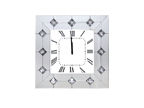 Hessa Mirrored & Faux Rhinestones Wall Clock - Ornate Home