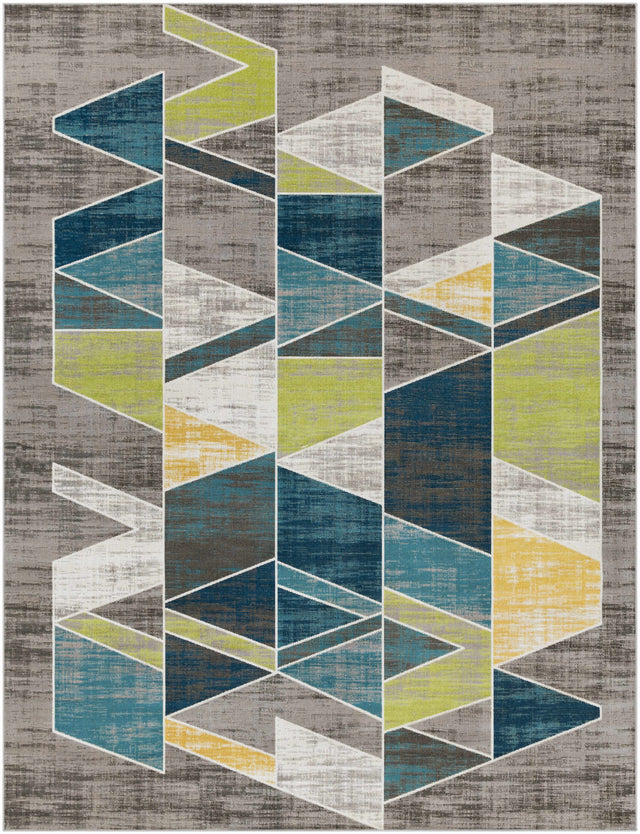 Hessel Green Triangles Area Rug - Clearance - Ornate Home