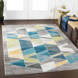 Hessel Green Triangles Area Rug - Clearance - Ornate Home