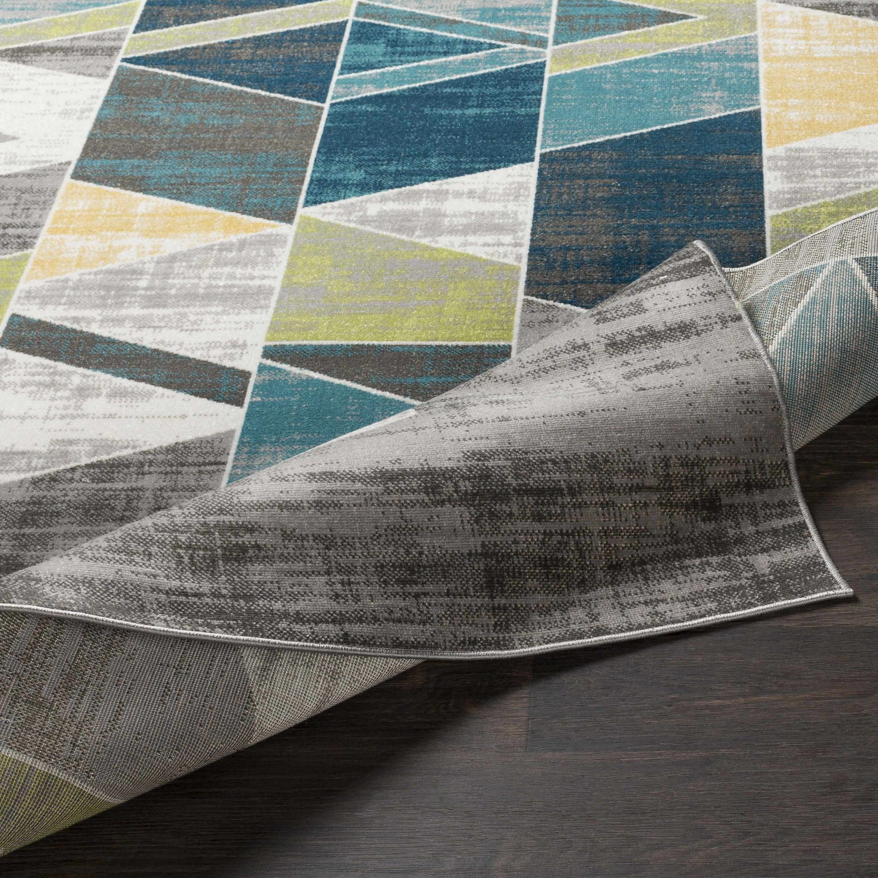 Hessel Green Triangles Area Rug - Clearance - Ornate Home