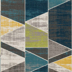 Hessel Green Triangles Area Rug - Clearance - Ornate Home