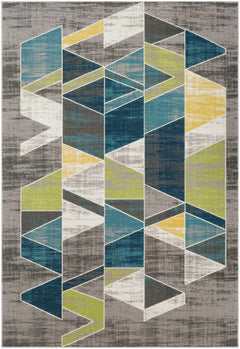 Hessel Green Triangles Area Rug - Clearance - Ornate Home