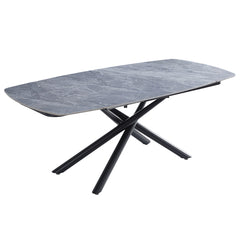 Hester Ceramic Top/Black Dining Table - Ornate Home