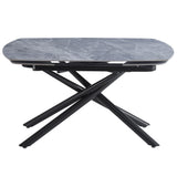 Hester Ceramic Top/Black Dining Table - Ornate Home