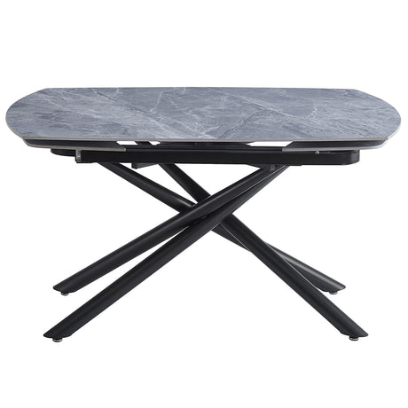 Hester Ceramic Top/Black Dining Table - Ornate Home
