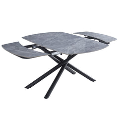 Hester Ceramic Top/Black Dining Table - Ornate Home