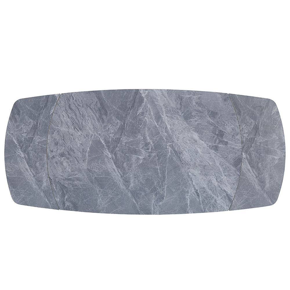 Hester Ceramic Top/Black Dining Table - Ornate Home