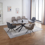 Hester Ceramic Top/Black Dining Table - Ornate Home