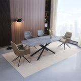 Hester Ceramic Top/Black Dining Table - Ornate Home