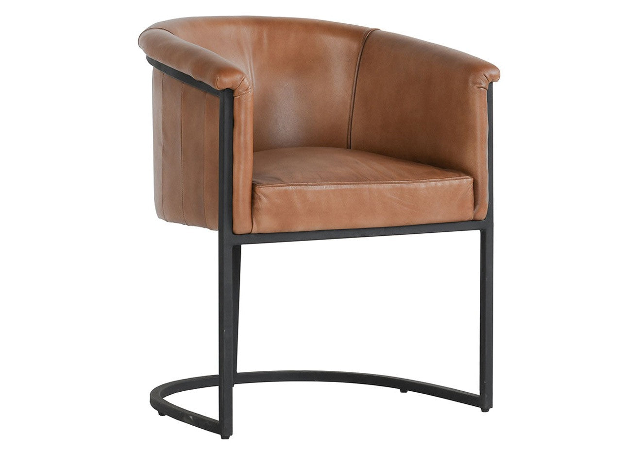 Hester Tutor Brown Leather Dining Chair - Ornate Home