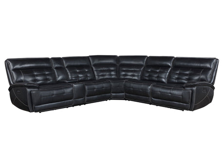 Hewitt Black Dual Power Reclining Sectional - Ornate Home