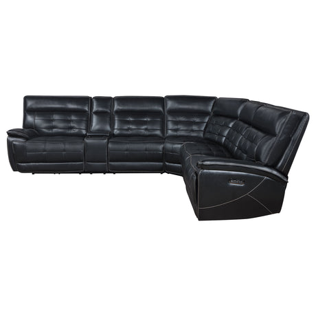 Hewitt Black Dual Power Reclining Sectional - Ornate Home