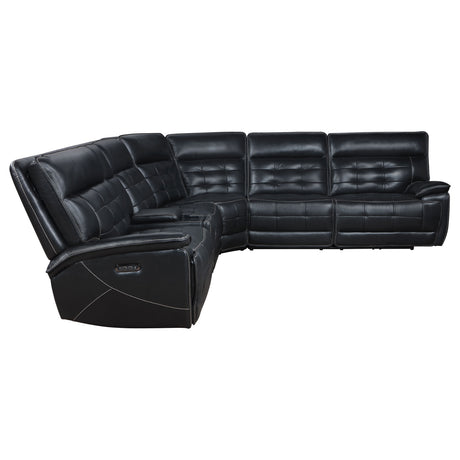 Hewitt Black Dual Power Reclining Sectional - Ornate Home