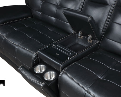 Hewitt Black Dual Power Reclining Sectional - Ornate Home