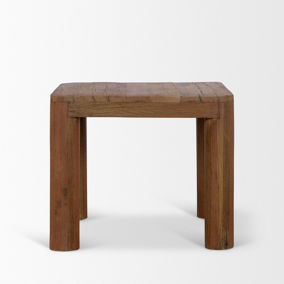 Hewitt Brown Square Smooth Reclaimed Wood Side Table