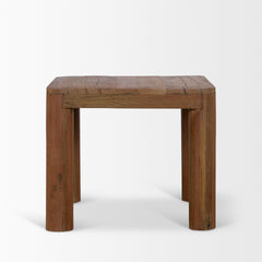 Hewitt Brown Square Smooth Reclaimed Wood Side Table - Ornate Home