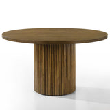 Hezrai Walnut Round Dining Table - Ornate Home