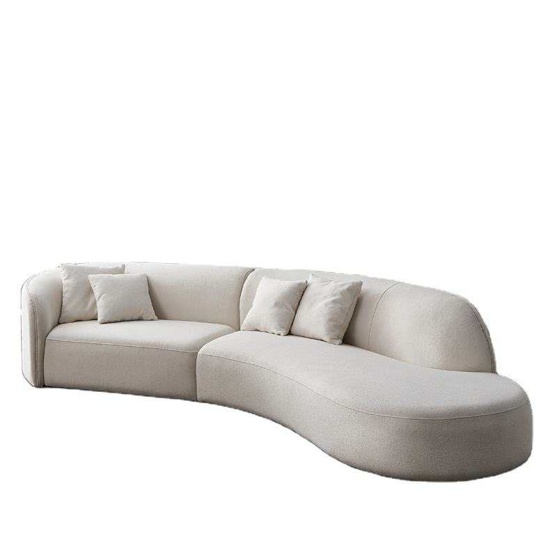 Redondo Ivory Boucle 2pc Curved Sectional Sofa - Ornate Home