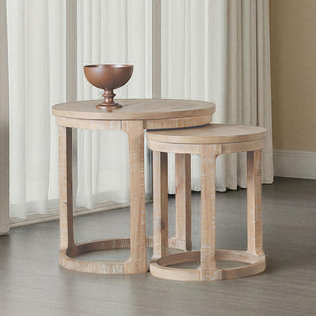 Hickory Natural Nesting End Table - Ornate Home