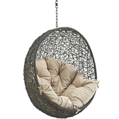 Hide Gray/Beige Outdoor Patio Swing Chair Without Stand - Ornate Home