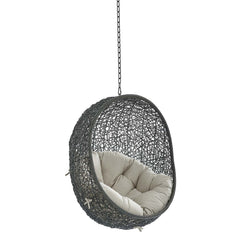 Hide Gray/Beige Sunbrella Fabric Swing Outdoor Patio Lounge Chair Without Stand - Ornate Home
