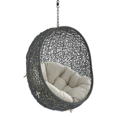 Hide Gray/Beige Sunbrella Fabric Swing Outdoor Patio Lounge Chair Without Stand - Ornate Home