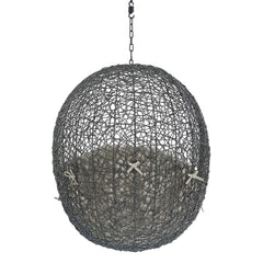 Hide Gray/Beige Sunbrella Fabric Swing Outdoor Patio Lounge Chair Without Stand - Ornate Home