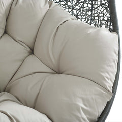 Hide Gray/Beige Sunbrella Fabric Swing Outdoor Patio Lounge Chair Without Stand - Ornate Home
