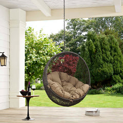 Hide Gray/Mocha Outdoor Patio Swing Chair Without Stand - Ornate Home