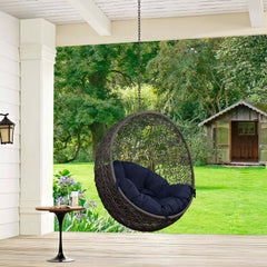 Hide Gray/Navy Outdoor Patio Swing Chair Without Stand - Ornate Home