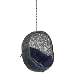 Hide Gray/Navy Sunbrella Fabric Swing Outdoor Patio Lounge Chair Without Stand - Ornate Home
