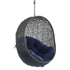 Hide Gray/Navy Sunbrella Fabric Swing Outdoor Patio Lounge Chair Without Stand - Ornate Home